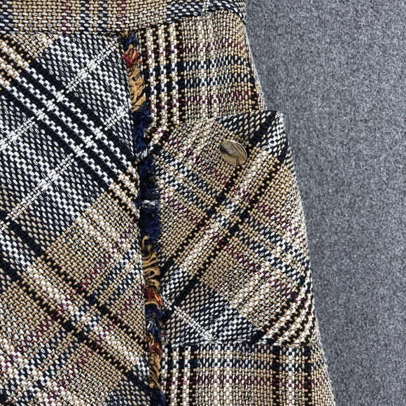 Zara Woman Tweed Mini Skirt Women's Size Medium Plaid Tartan Preppy Schoolgirl - Picture 3 of 7